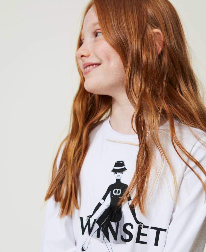 Scee by twin set T-shirt con stampa logo e glitter Rilascio limitato
