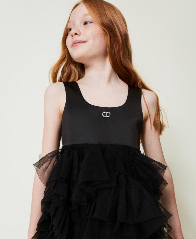 Scee by twin set Abito corto con volant in tulle ACQUISTA ORA