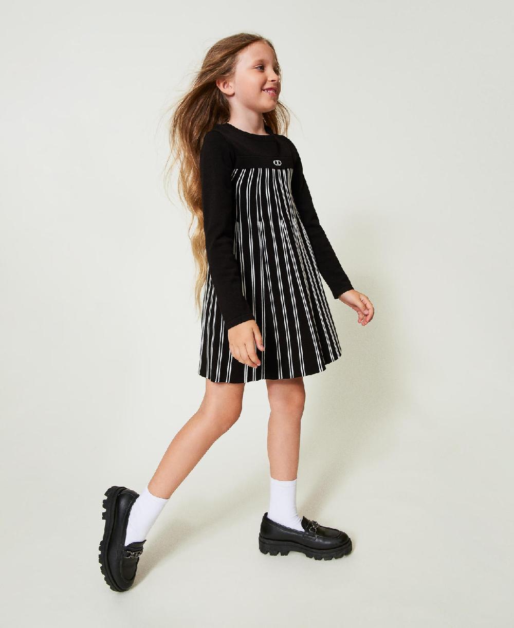 Scee by twin set Abito corto in maglia a righe flexage Ultimi due giorni