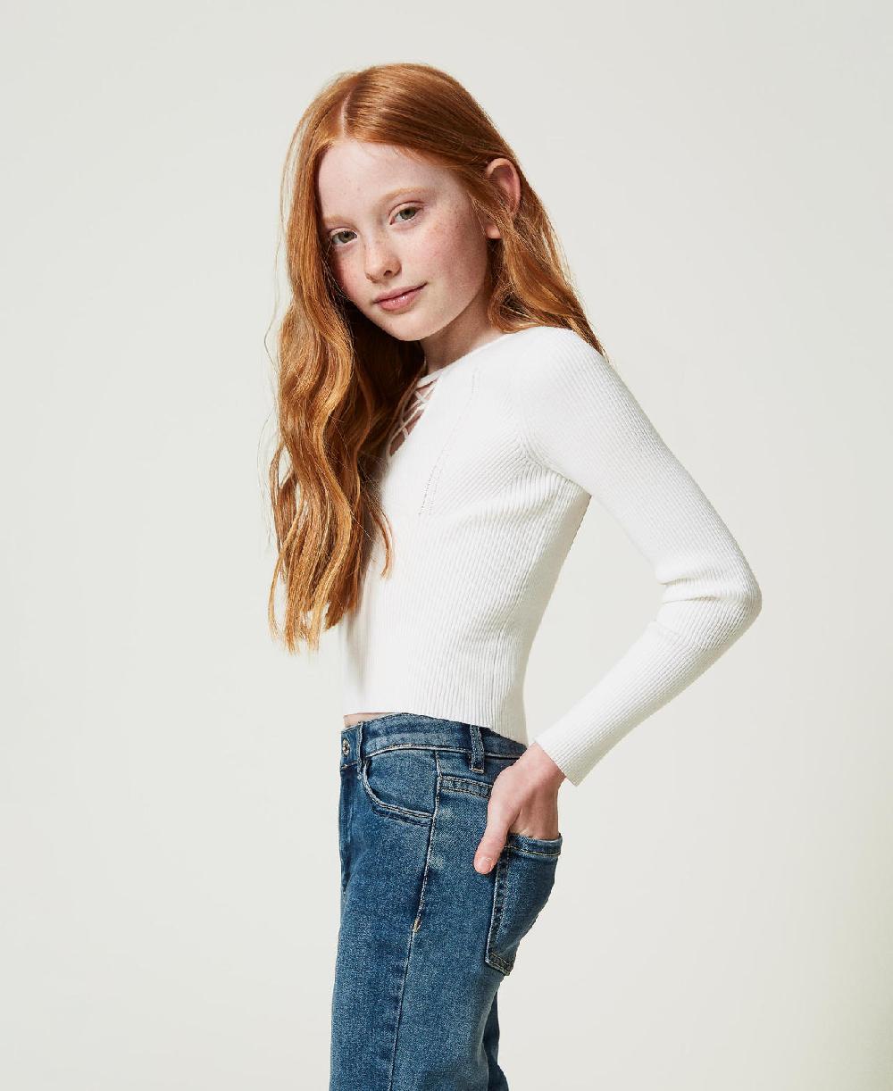 Scee by twin set Maglia a costine con intreccio Fino al 50% di sconto