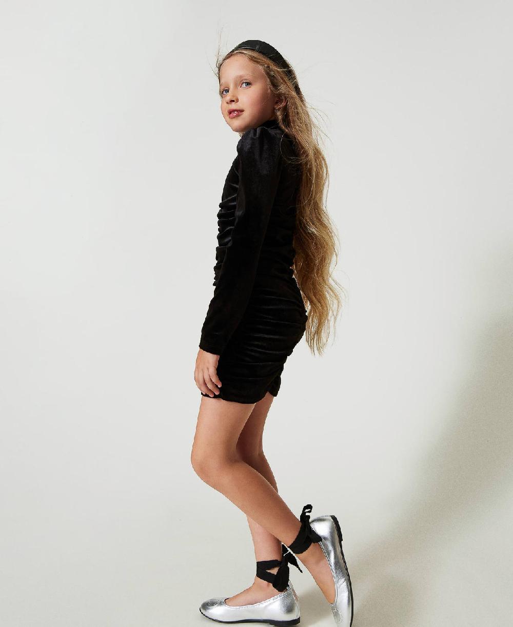 Scee by twin set Abito corto in ciniglia con arricciature Discount Store per i nuovi prodotti