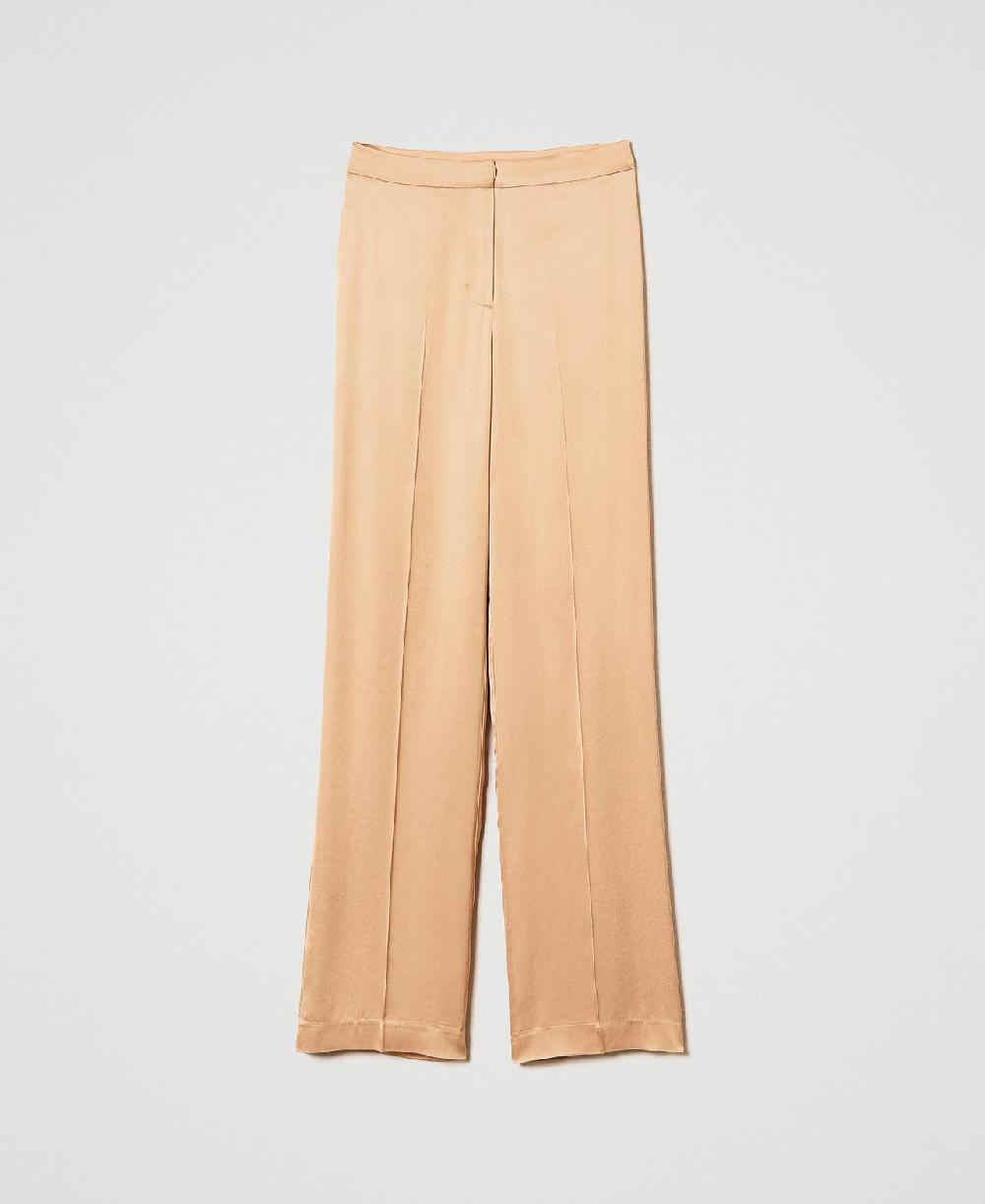 Scee by twin set Pantaloni straight leg in raso Trasporto libero internazionale