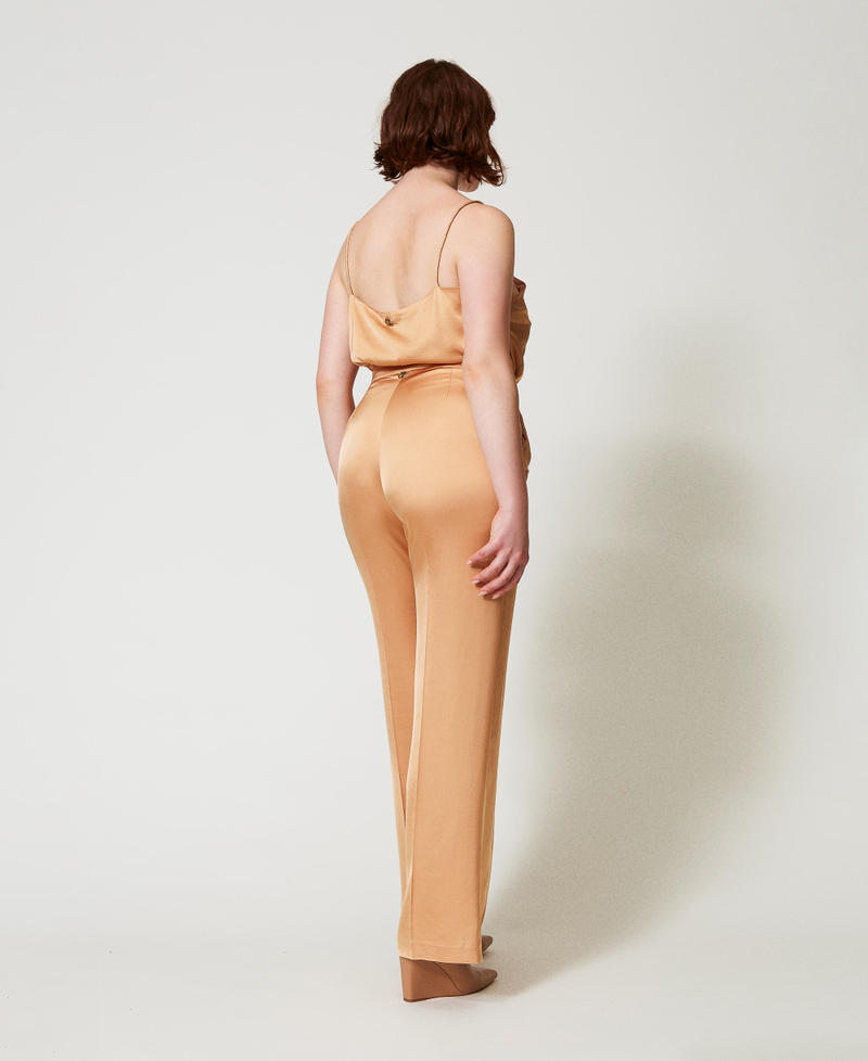 Scee by twin set Pantaloni straight leg in raso Trasporto libero internazionale