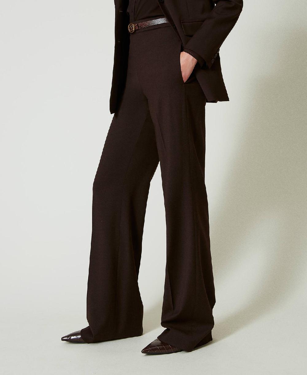 Scee by twin set Pantaloni a vita alta in lana stretch Esporta salva