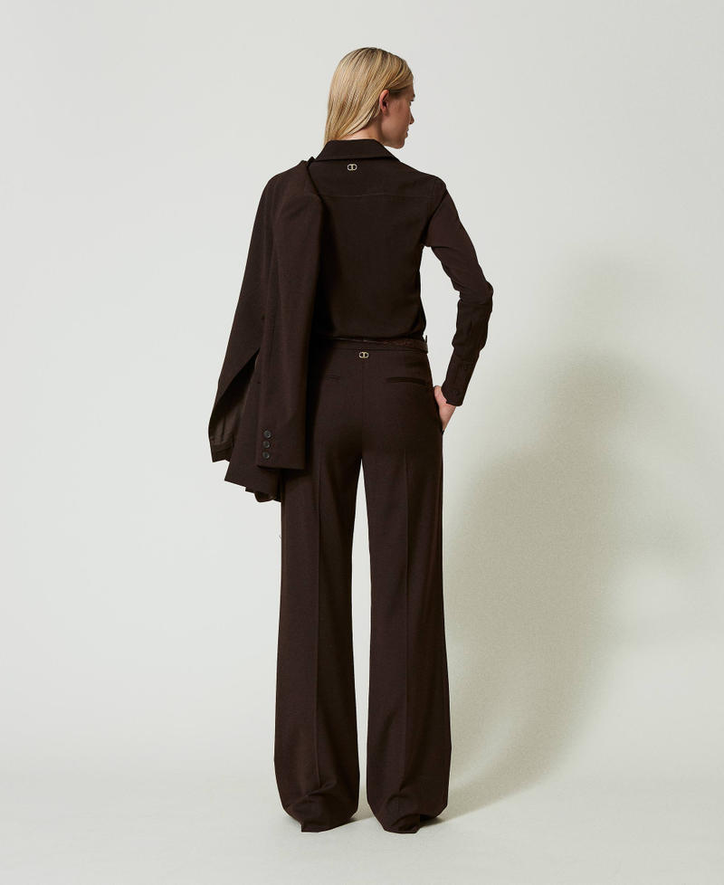 Scee by twin set Pantaloni a vita alta in lana stretch Esporta salva