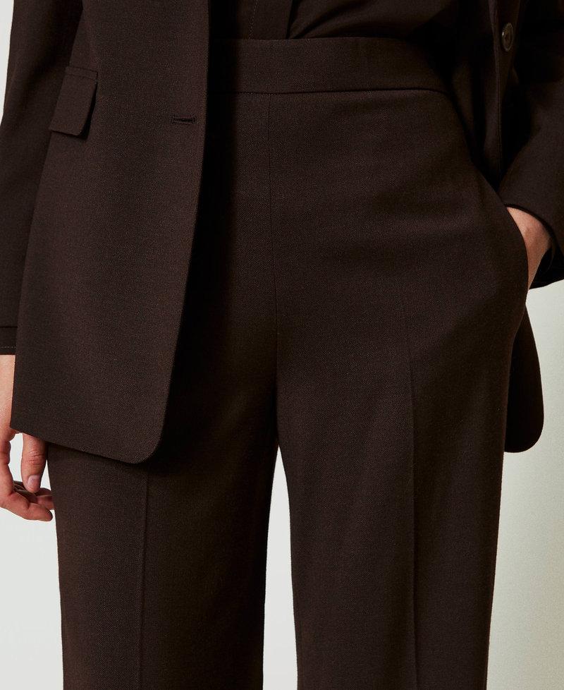 Scee by twin set Pantaloni a vita alta in lana stretch Esporta salva