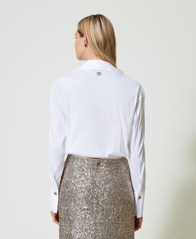 Scee by twin set Blusa in popeline con incrocio Duty-free