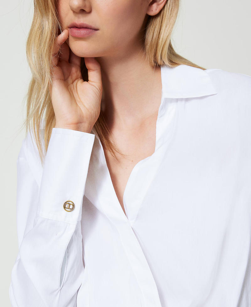 Scee by twin set Blusa in popeline con incrocio Duty-free