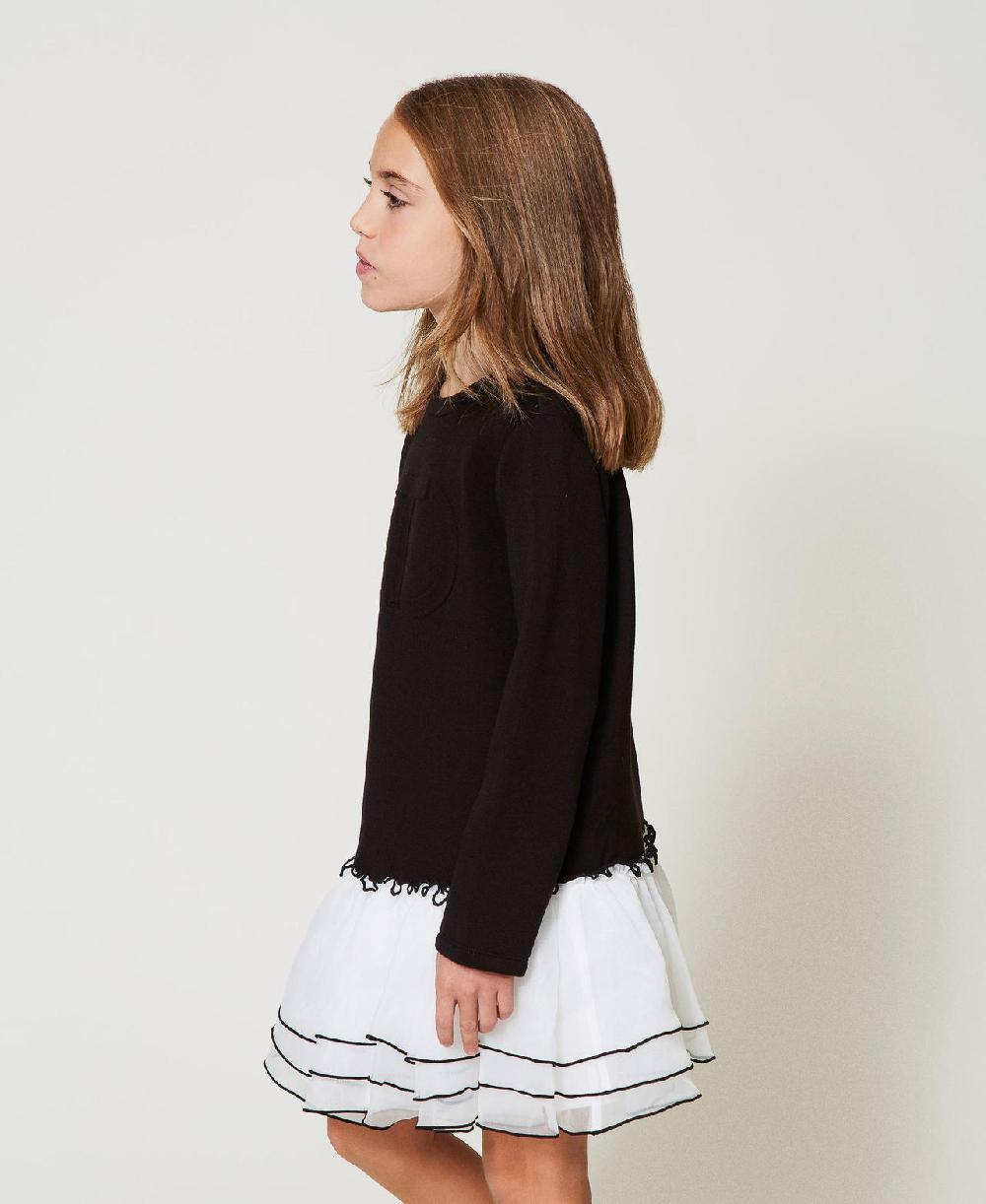 Scee by twin set Abito corto in tessuto scuba e organza Italy