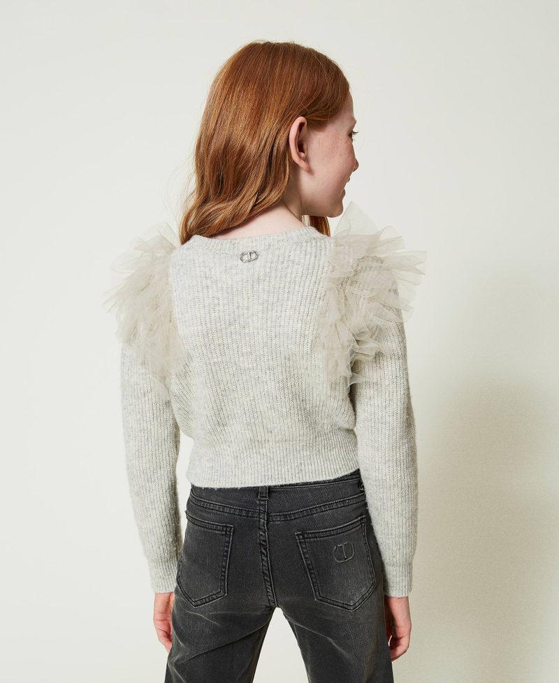 Scee by twin set Maglia regular con balze in tulle Qualità