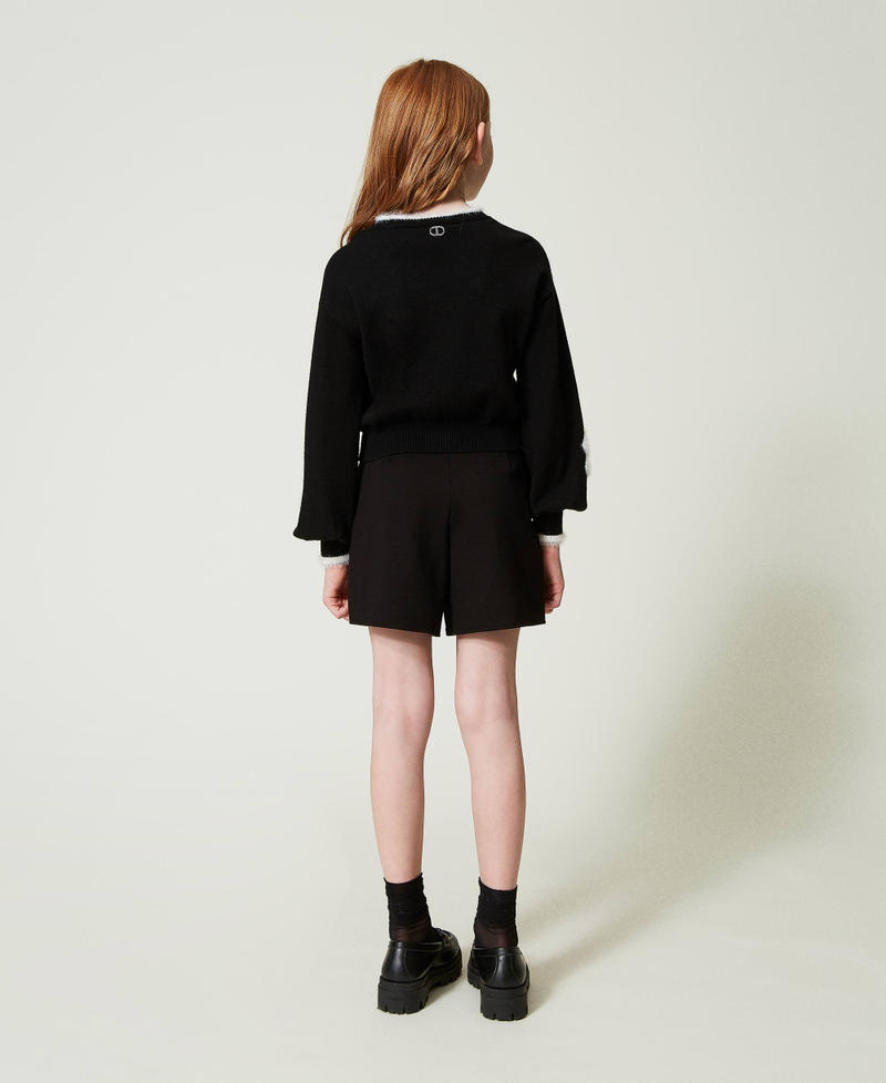 Scee by twin set Shorts con volant e logo Spedizione Gratuita