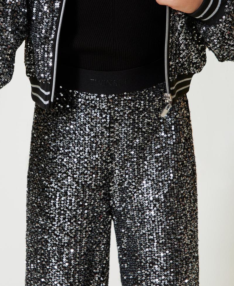 Scee by twin set Pantaloni a palazzo in full paillettes Soddisfazione Garantita