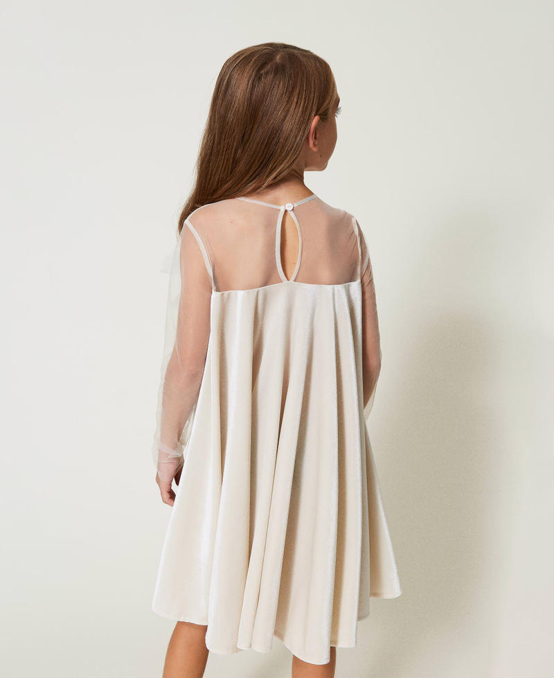 Scee by twin set Abito corto in ciniglia e tulle Promozione Limitata