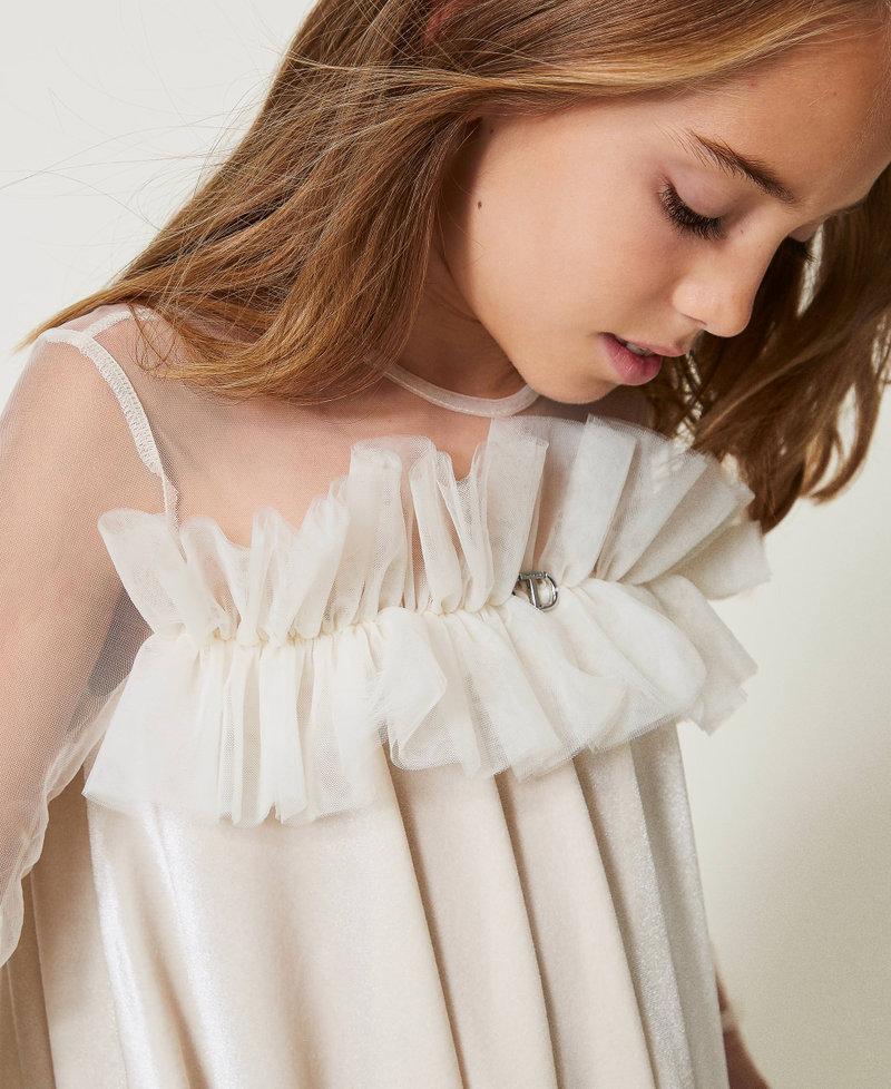 Scee by twin set Abito corto in ciniglia e tulle Promozione Limitata