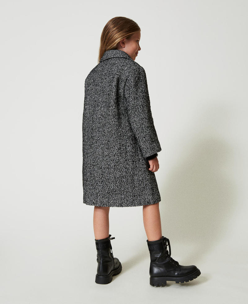 Scee by twin set Cappotto in panno chevron Fino Al -60%