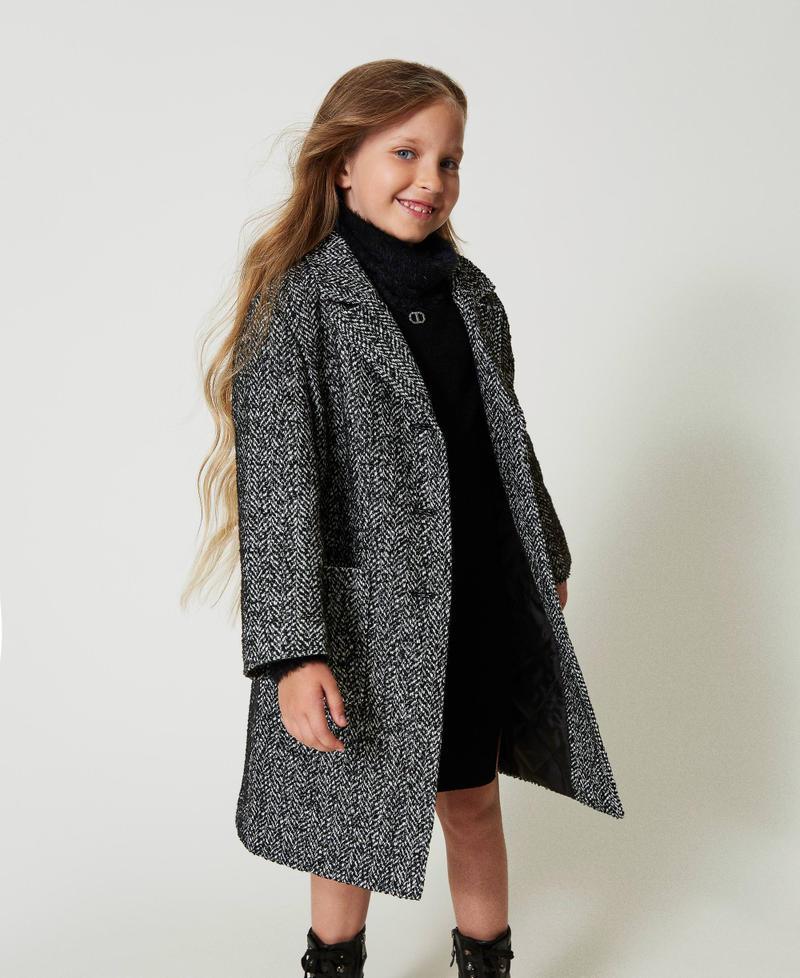 Scee by twin set Cappotto in panno chevron Fino Al -60%