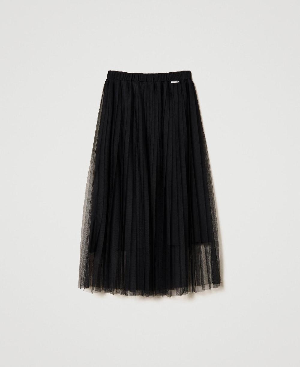 Scee by twin set Gonna longuette in tulle plissé