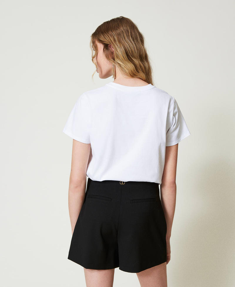Scee by twin set T-shirt con ricamo logo e giaguaro Online