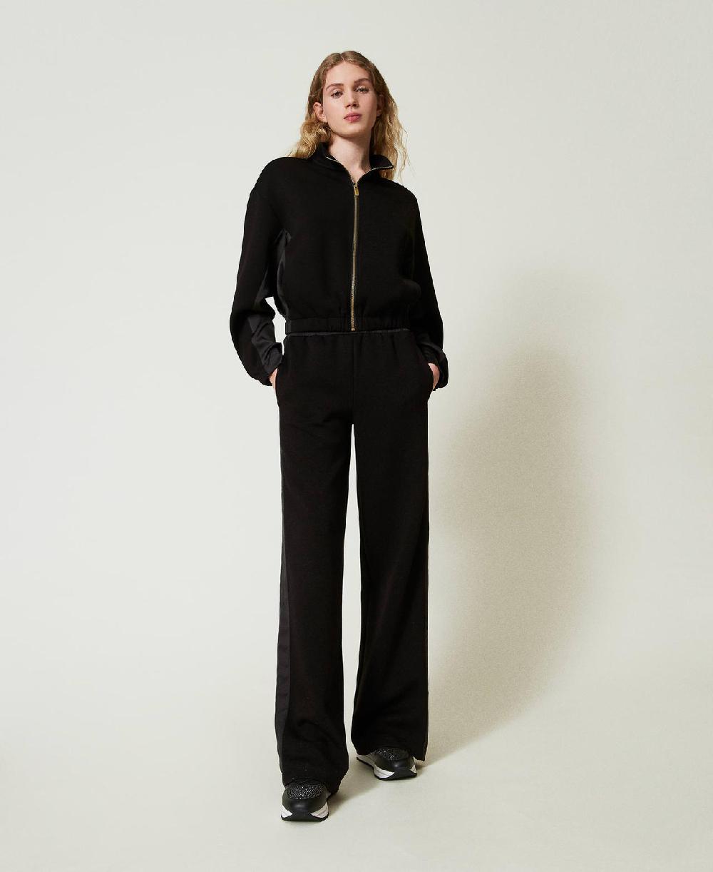 Scee by twin set Felpa con zip e pantaloni a palazzo In Vendita