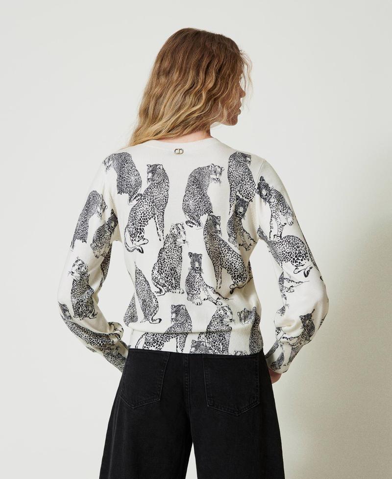 Scee by twin set Maglia con stampa giaguari Vendita Economica