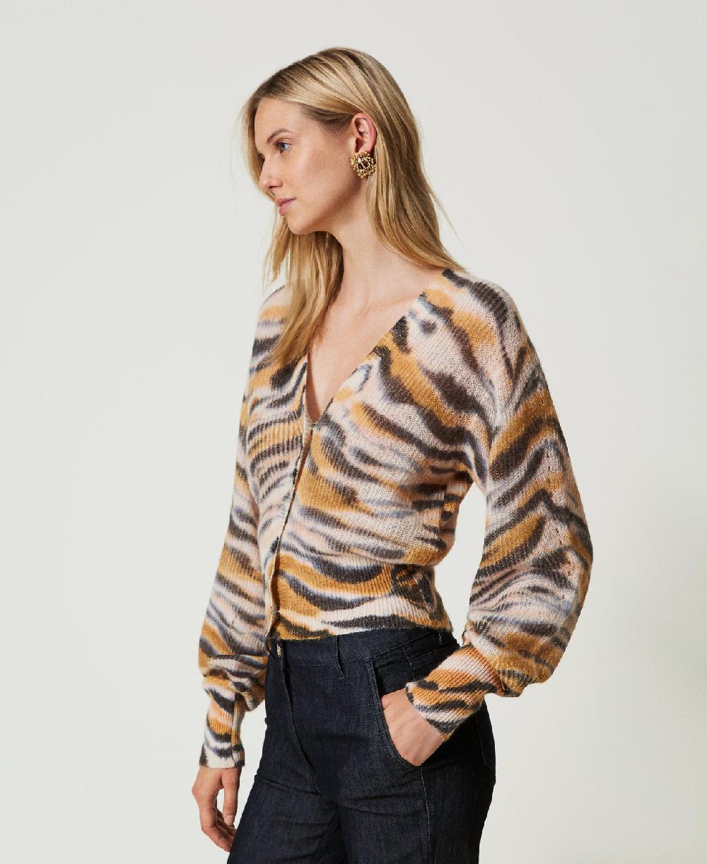 Scee by twin set Cardigan doppio uso in lana e alpaca Nuova