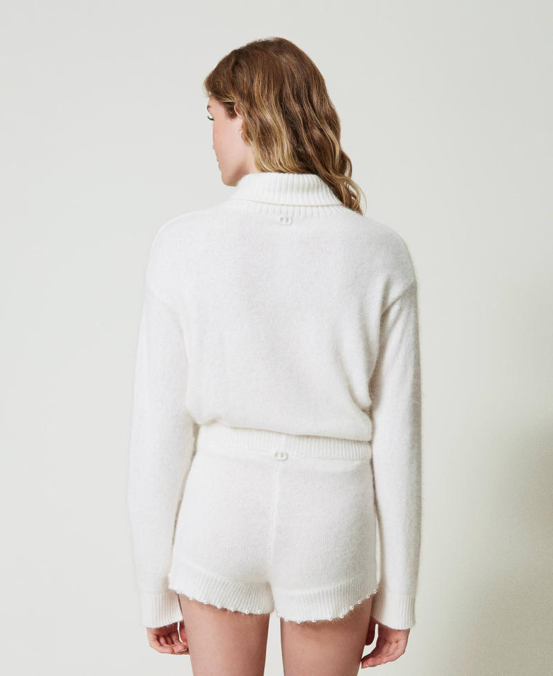 Scee by twin set Shorts in maglia misto angora con perle Negozio online di fabbrica