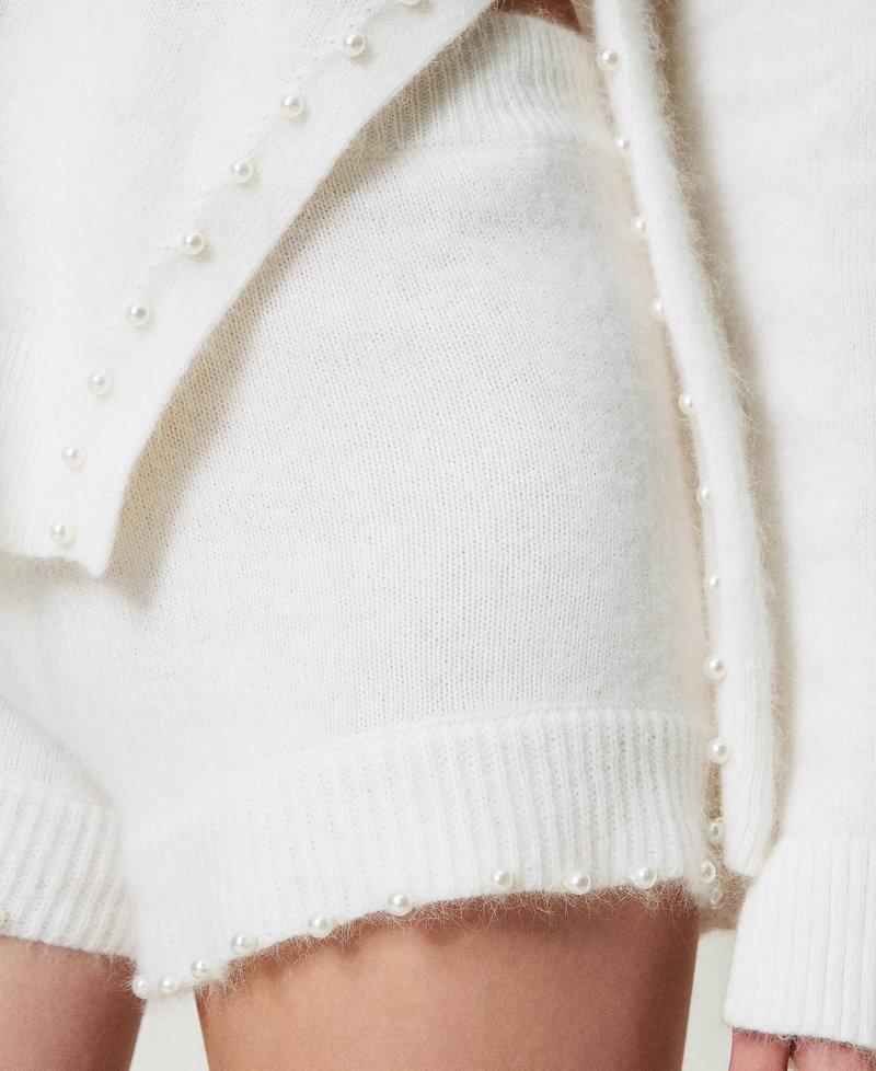 Scee by twin set Shorts in maglia misto angora con perle Negozio online di fabbrica