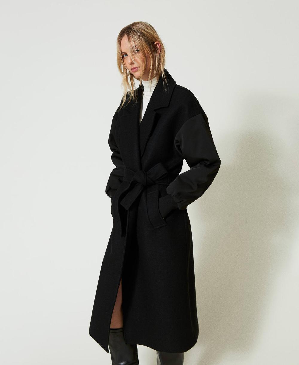 Scee by twin set Cappotto in panno di misto lana Prezzo di fabbrica