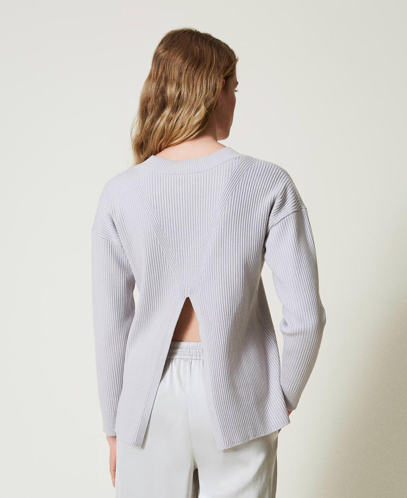Scee by twin set Maglia a costine con spacco Offerta speciale