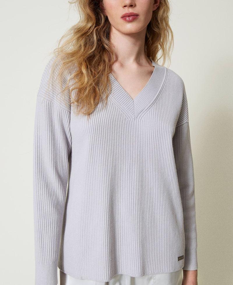 Scee by twin set Maglia a costine con spacco Offerta speciale