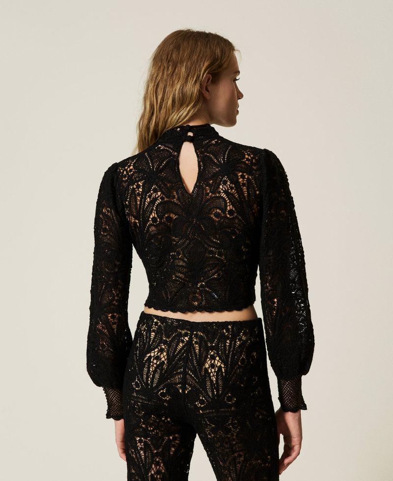 Scee by twin set Maglia boxy in crochet a fiori Grande vendita