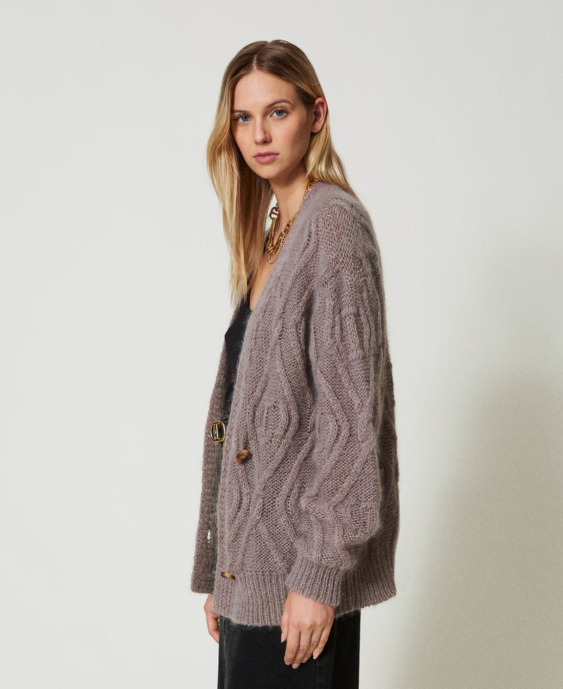 Scee by twin set Cardigan doppiopetto in misto mohair Flash Sale