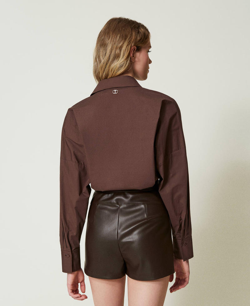 Scee by twin set Tuta corta in popeline e tessuto spalmato Shopping online