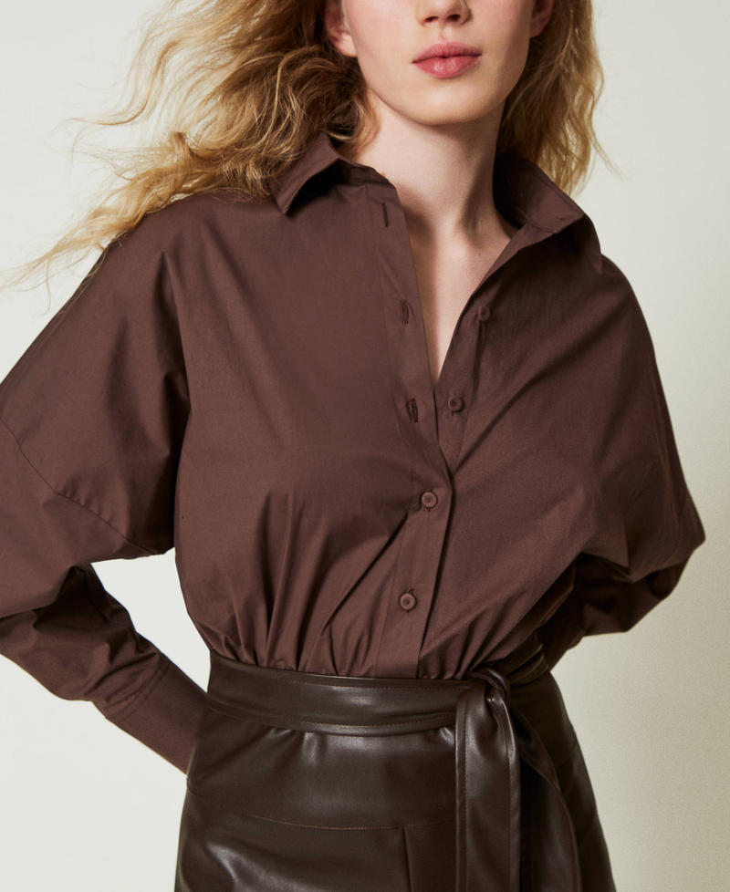 Scee by twin set Tuta corta in popeline e tessuto spalmato Shopping online