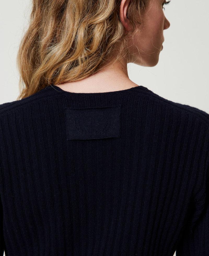 Scee by twin set Maglia in lana e cashmere a costine Offerta Anniversario