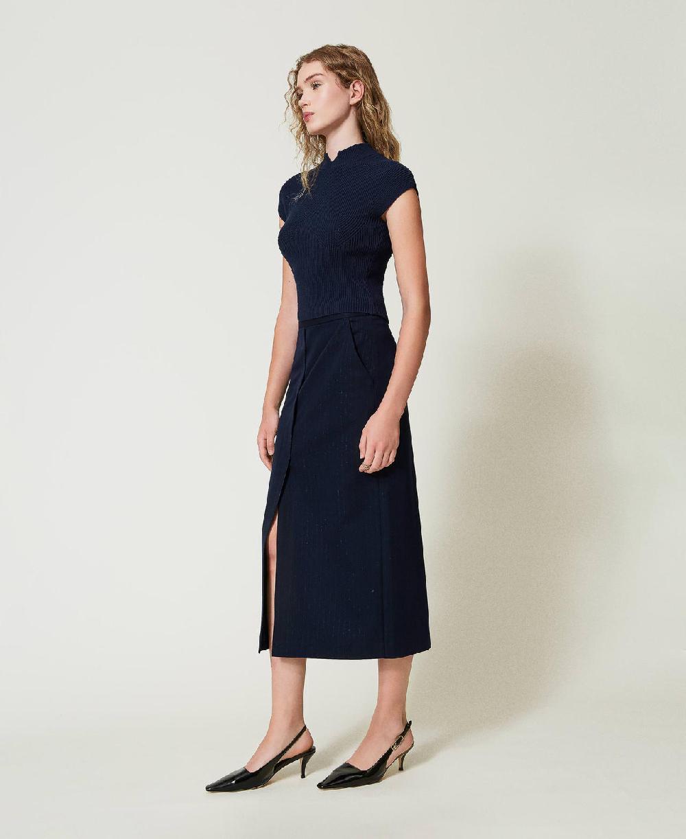 Scee by twin set Gonna longuette gessata lurex Online Outlet
