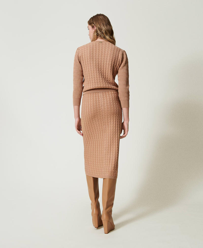 Scee by twin set Gonna longuette fitted in maglia con bottoni Grandi sconti