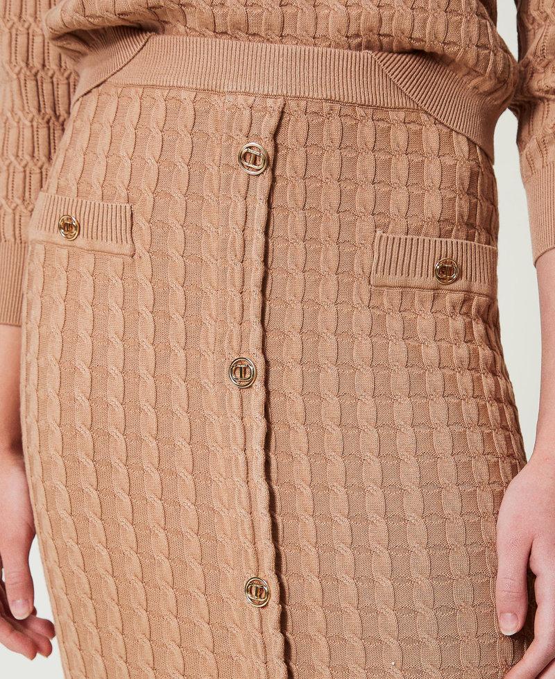 Scee by twin set Gonna longuette fitted in maglia con bottoni Grandi sconti