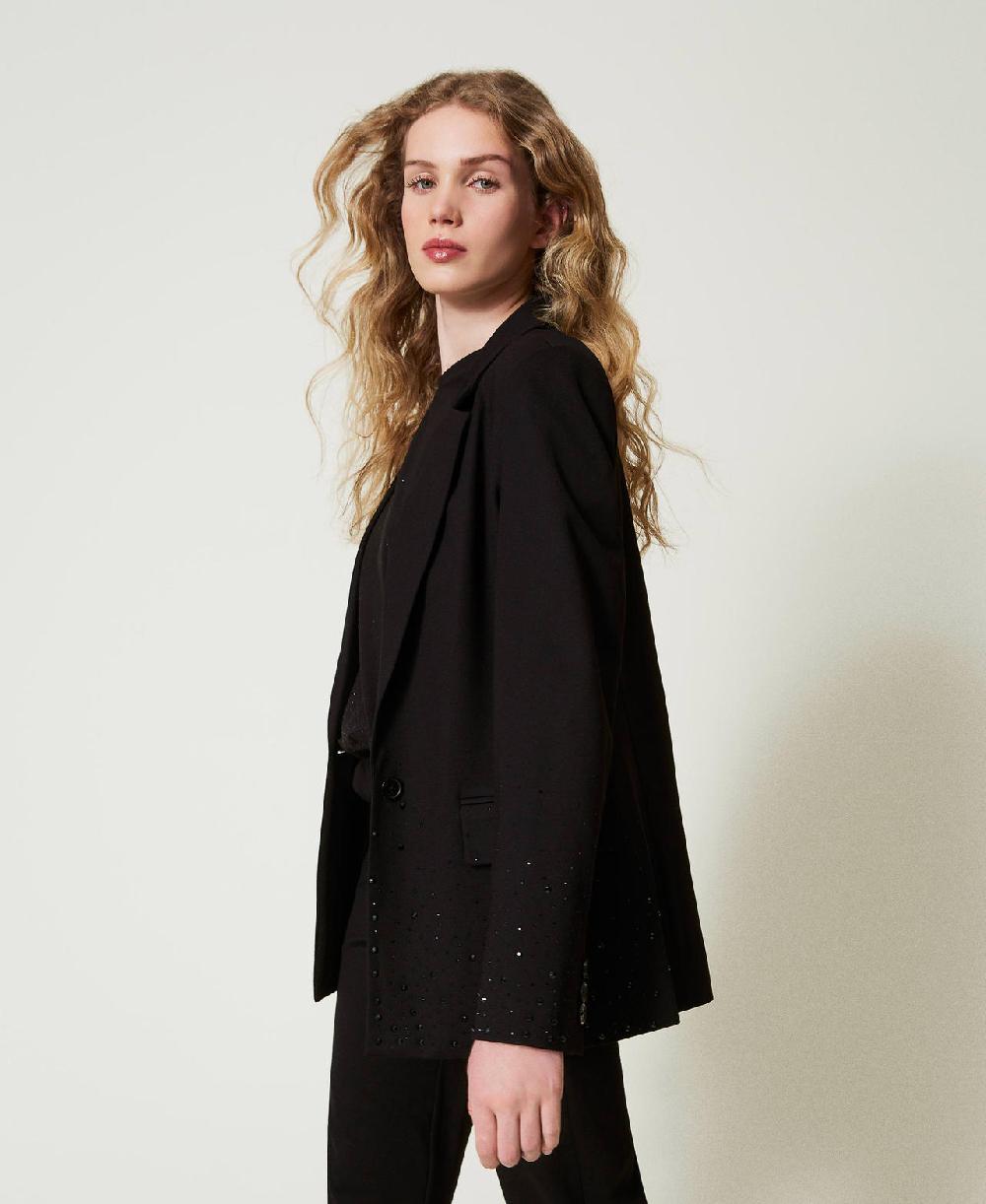 Scee by twin set Giacca blazer con strass dégradé Nuovi prodotti
