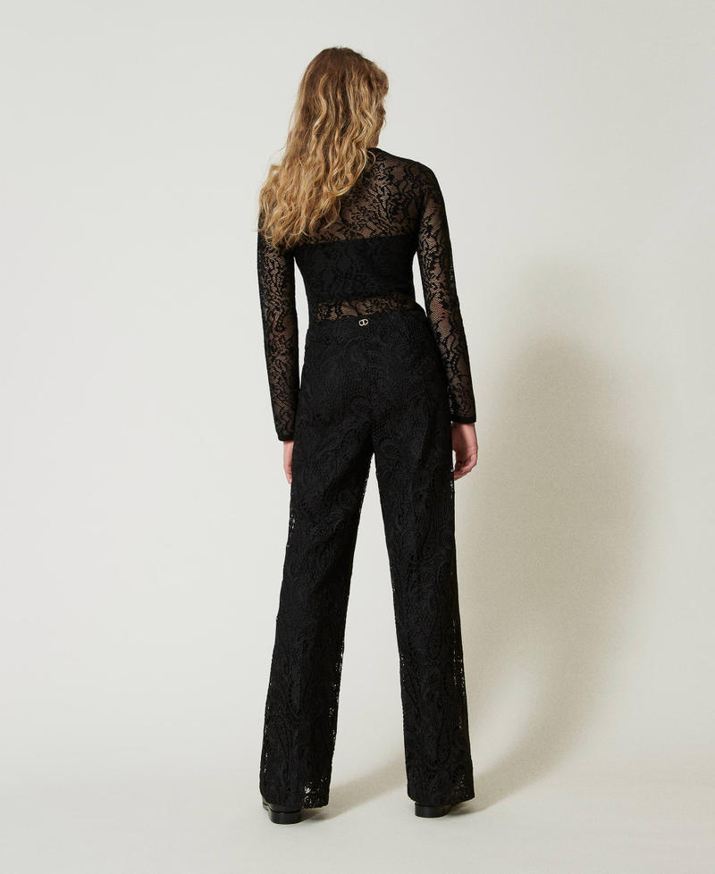 Scee by twin set Pantaloni wide leg in pizzo macramè Bestseller