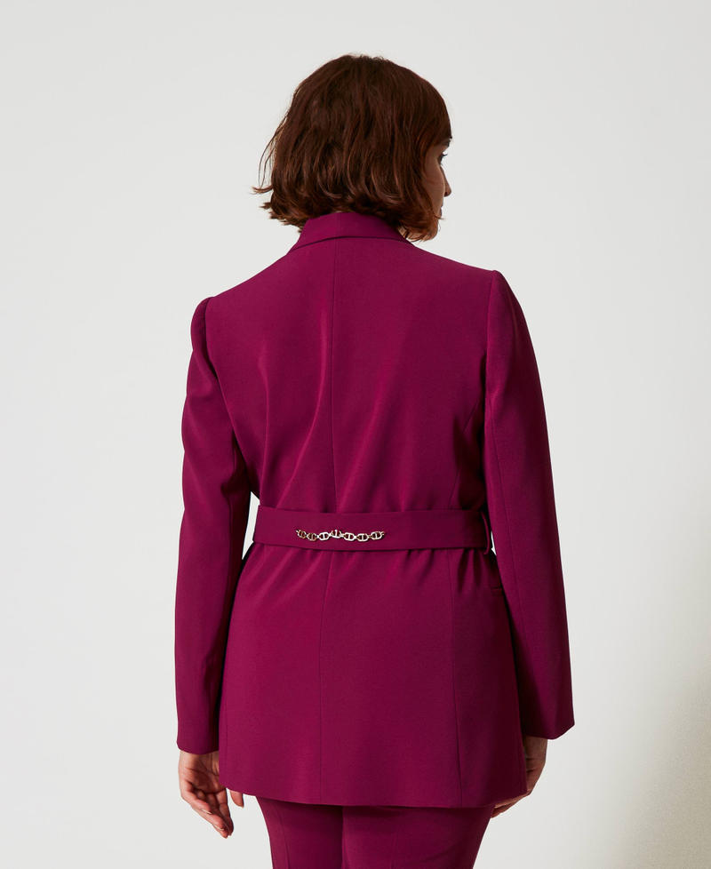 Scee by twin set Giacca blazer con cintura e catena Oval T Offerte giornaliere