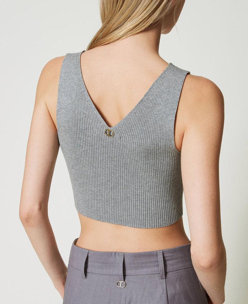 Scee by twin set Top cropped in maglia a costine Rilascio limitato