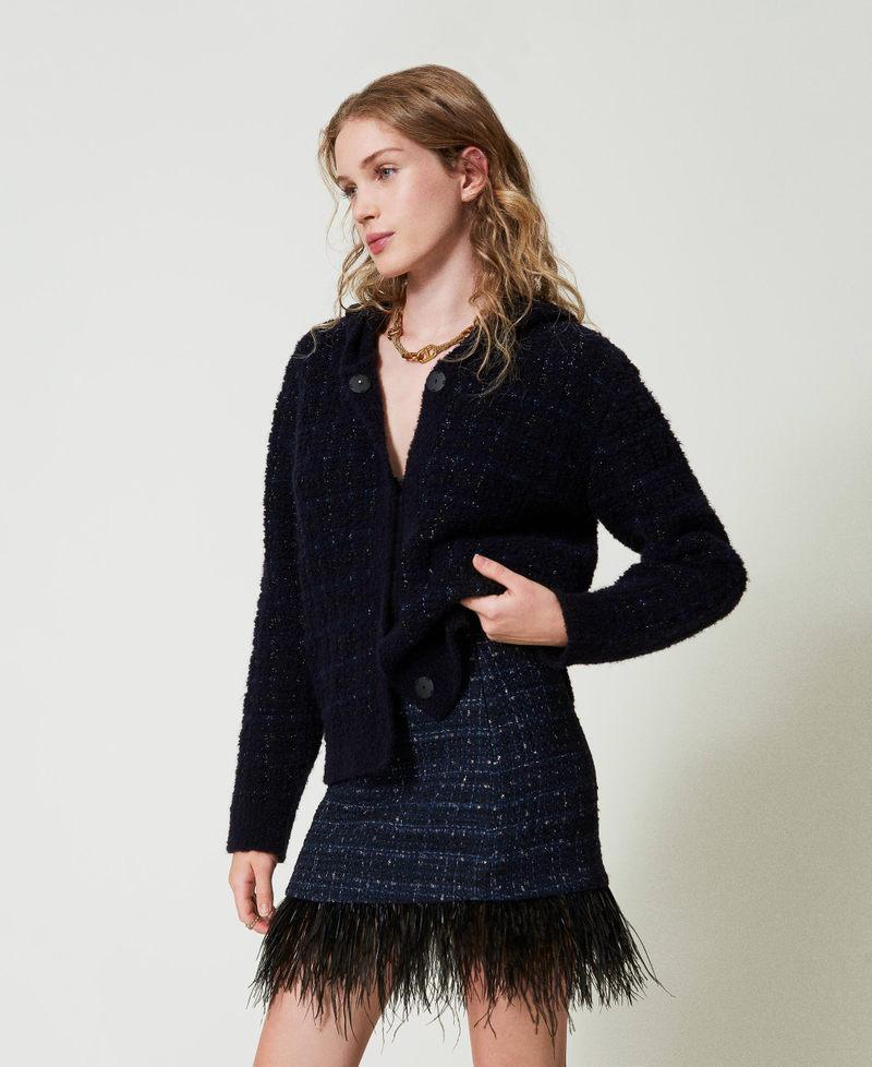 Scee by twin set Minigonna bouclé con piume Promozione temporanea