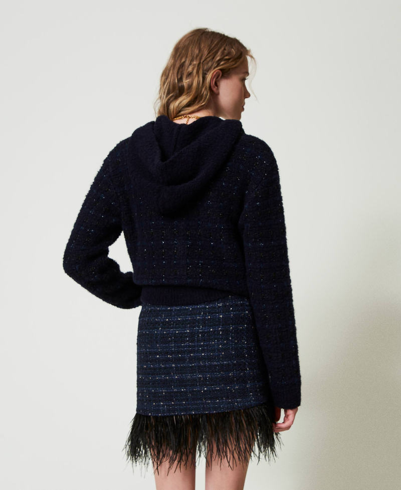 Scee by twin set Minigonna bouclé con piume Promozione temporanea