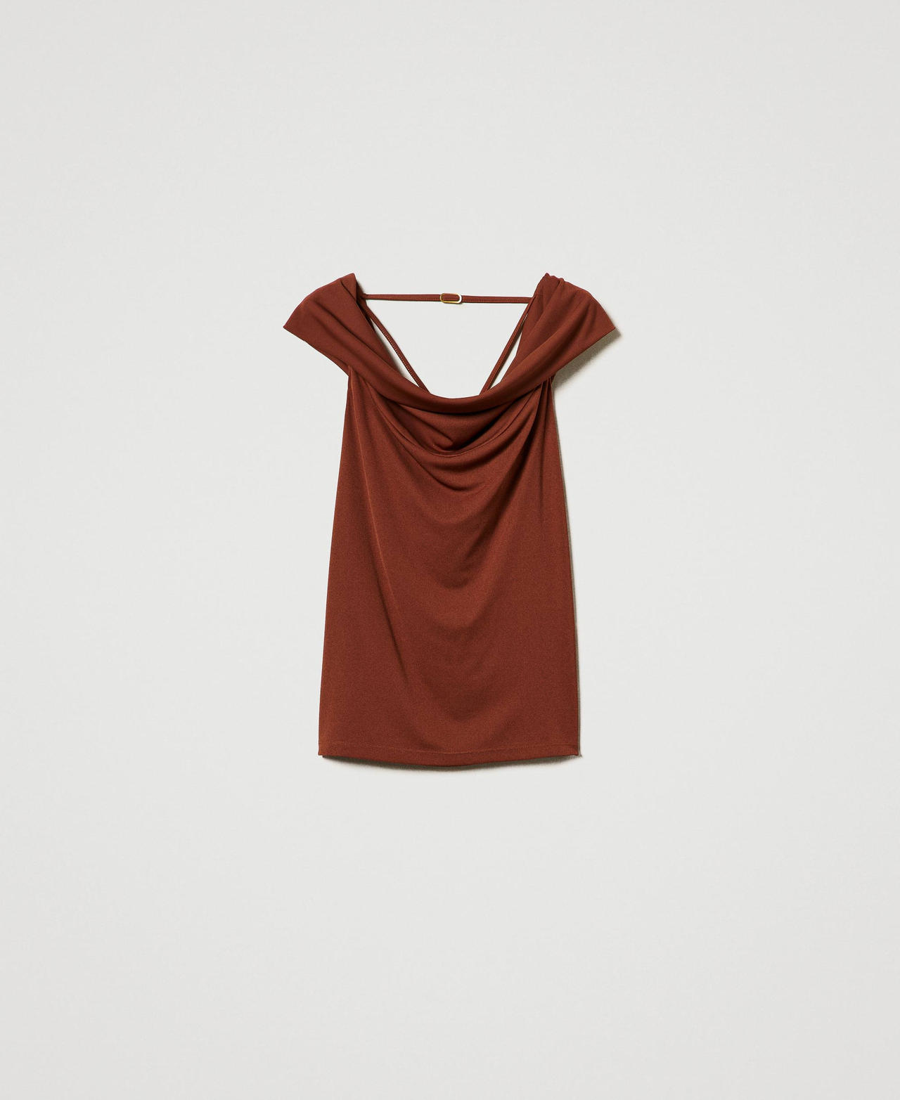 Scee by twin set Top con collo drappeggiato Sostegno trimestrale