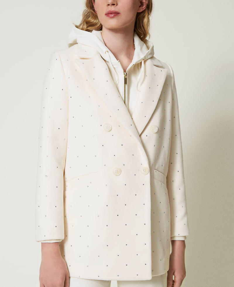 Scee by twin set Cappotto corto in panno con strass Fino al 55% di sconto