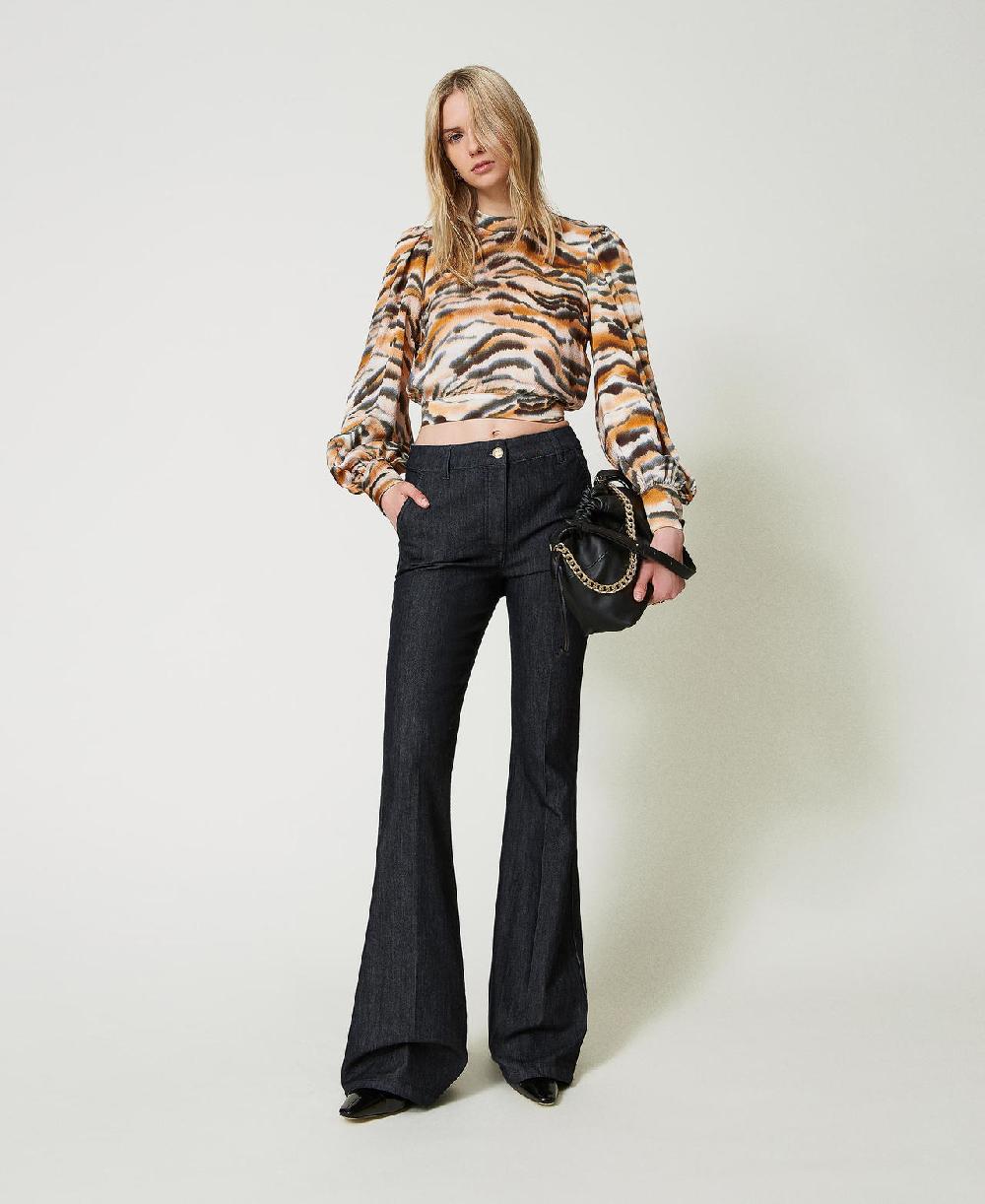 Scee by twin set Jeans flare con piega stirata Officina