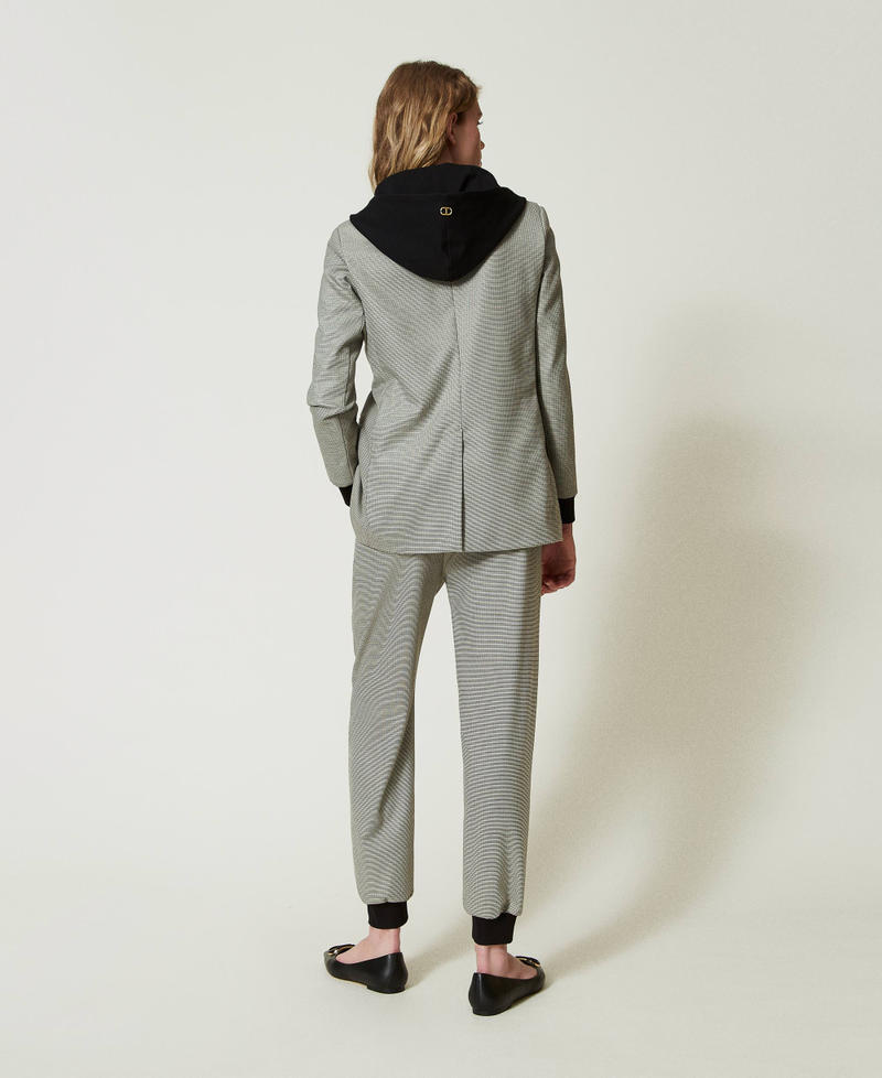 Scee by twin set Pantaloni joggers in pied de poule In vendita