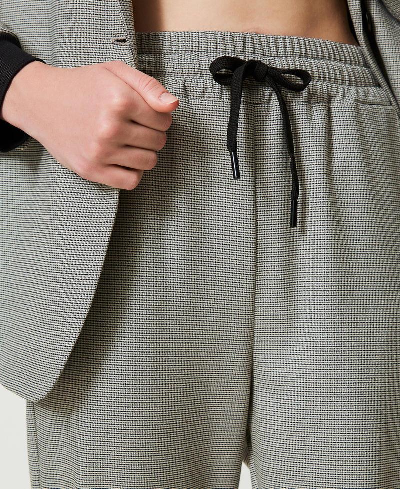 Scee by twin set Pantaloni joggers in pied de poule In vendita