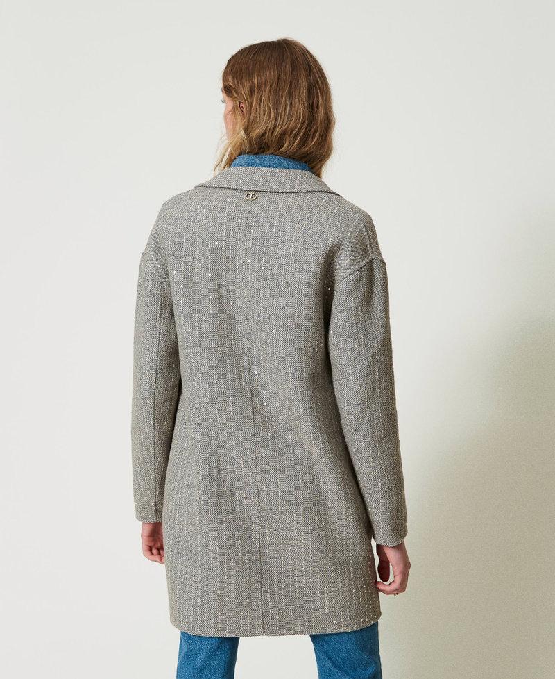 Scee by twin set Cappotto in panno double con paillettes Duty-free